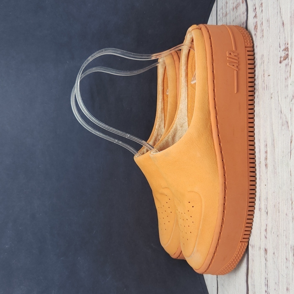 Nike Air Force 1 Lover XX Laceless Suede Clogs Slip on Sneakers Platform Orange